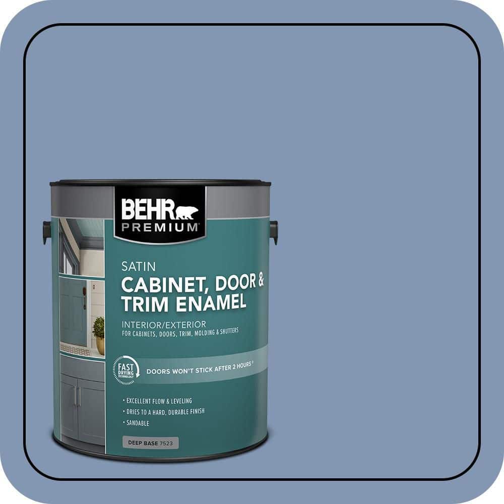 BEHR PREMIUM 1 gal. #S530-4 Jet Set Satin Enamel Interior/Exterior Cabinet, Door & Trim Paint