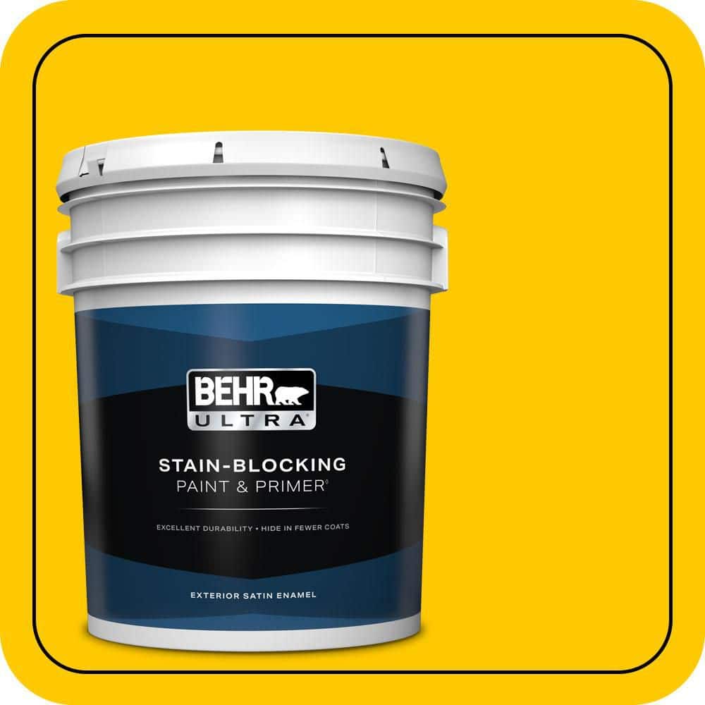 BEHR ULTRA 5 gal. #S-G-380 Sunny Summer Satin Enamel Exterior Paint & Primer