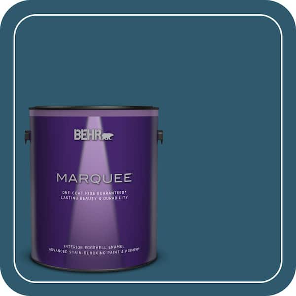 BEHR MARQUEE 1 gal. #S-H-540 Quiet Storm Eggshell Enamel Interior Paint & Primer (2)