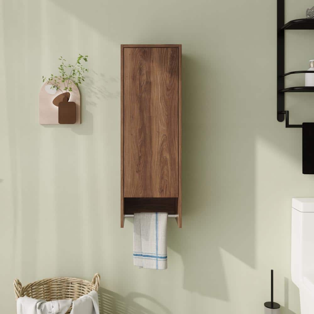 Malwee 12 in. Unassembled Plywood Bathroom Storage Wall Cabinet in Brown Ebony (1)
