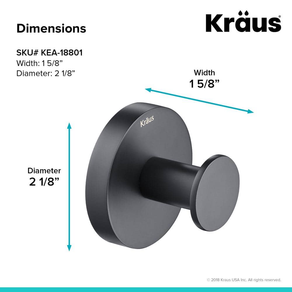 KRAUS Elie Bathroom Robe and Towel Hook (2)