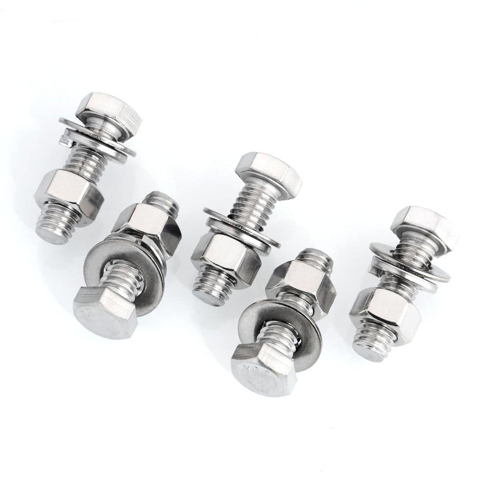 MYWISH 3/8 in.-16 x 1-1/4 in. Stainless Steel Uncoated Hex Bolt with Nut, Washer and Lock Washer (8-Pack) (3)