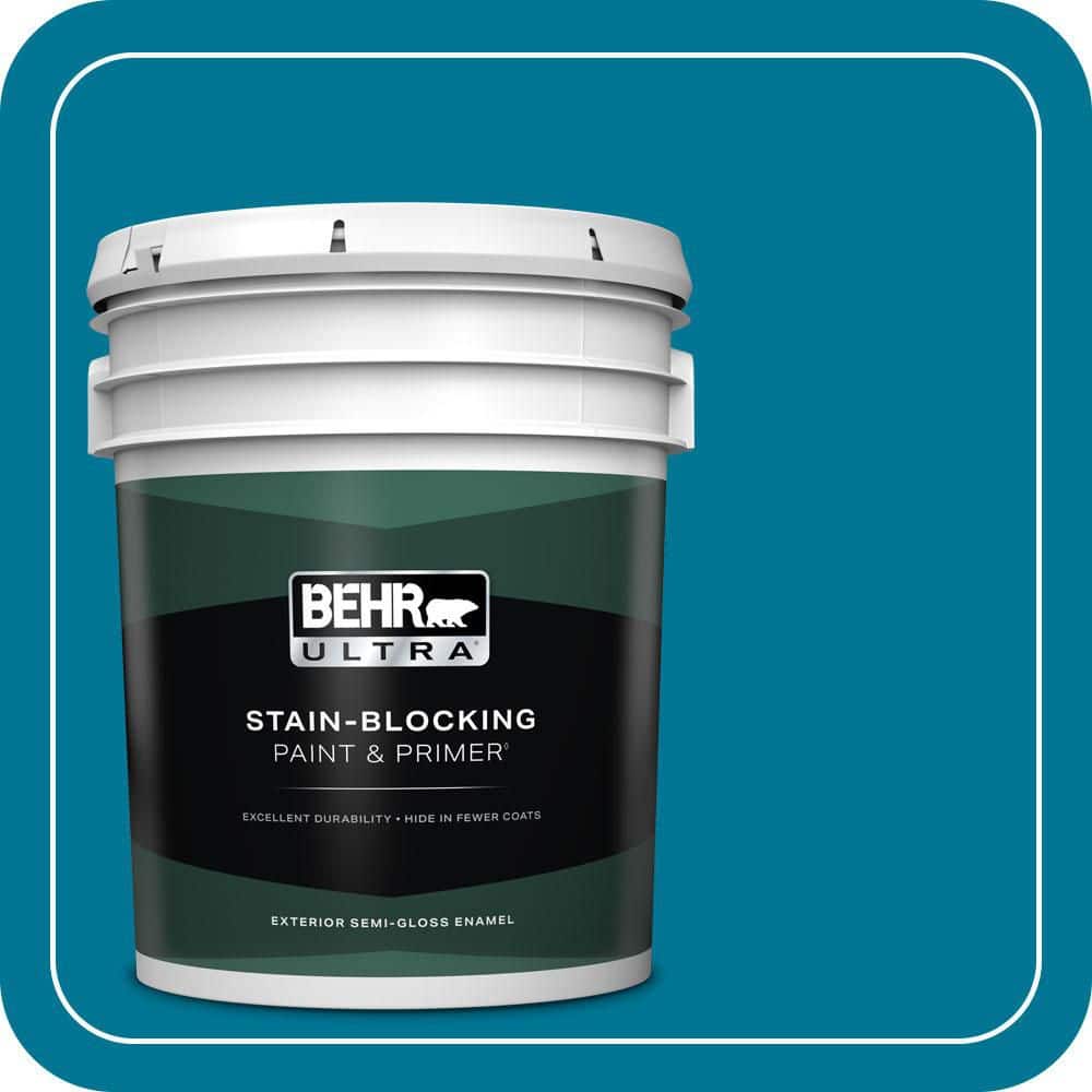 BEHR ULTRA 5 gal. #S-G-520 Blue Luxury Semi-Gloss Enamel Exterior Paint & Primer