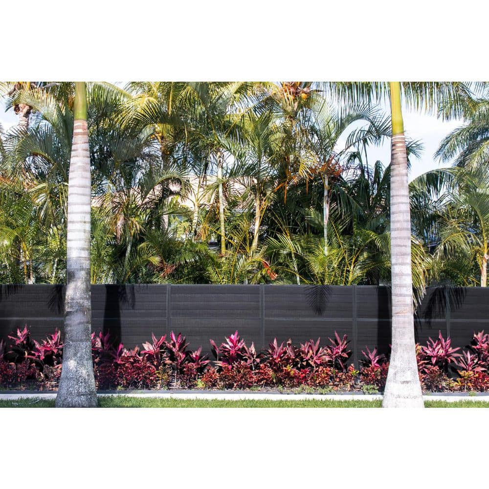Slipfence Horizontal Composite Panel kit 7 ft. Charcoal with 1 Post PK310 (3)