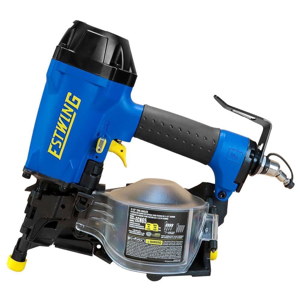 Estwing Pneumatic 15-Degree 2-1/2 in. Coil Siding Nailer with Adjustable Metal Belt Hook, 1/4 in. NPT Swivel Fitting and Bag (3)