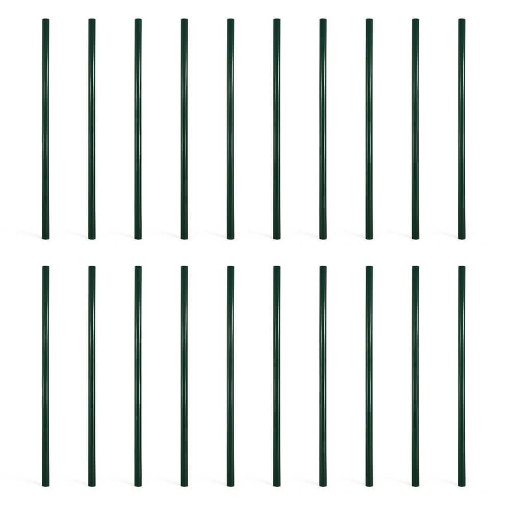 Fencer Wire Black Galvanized 1-7/8 in. x 1-7/8 in. x 6 ft. Steel Line Chain Link Fence Post (20 Pack) (1)