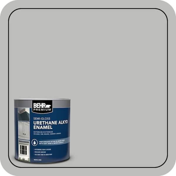 BEHR PREMIUM 1 qt. #PPU24-17 Hailstorm Gray Urethane Alkyd Semi-Gloss Enamel Interior/Exterior Paint (2)