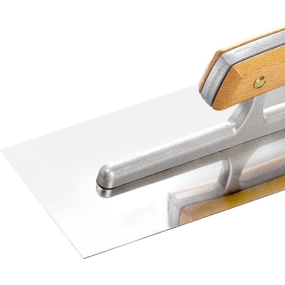 KIWDZFU 11.8 x 3.7 Flat Stainless Steel Plastering Trowel with Wood Handle 10.6x3.7 and 9.8x3.7 Masonry Finishing Trowel Set (3)