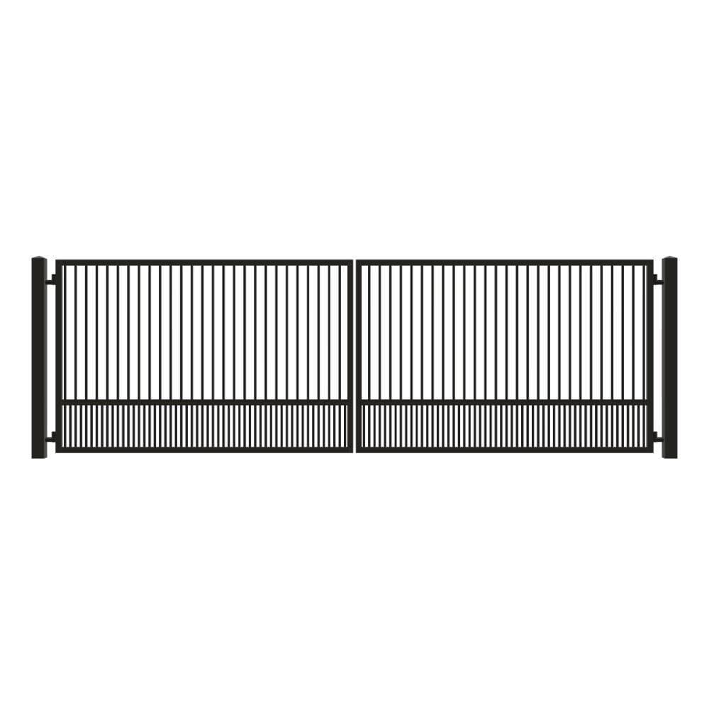 Unbranded Driveway Gate — Swing, Center, Square, Puppy, Black — 234"W x 72"H (1)