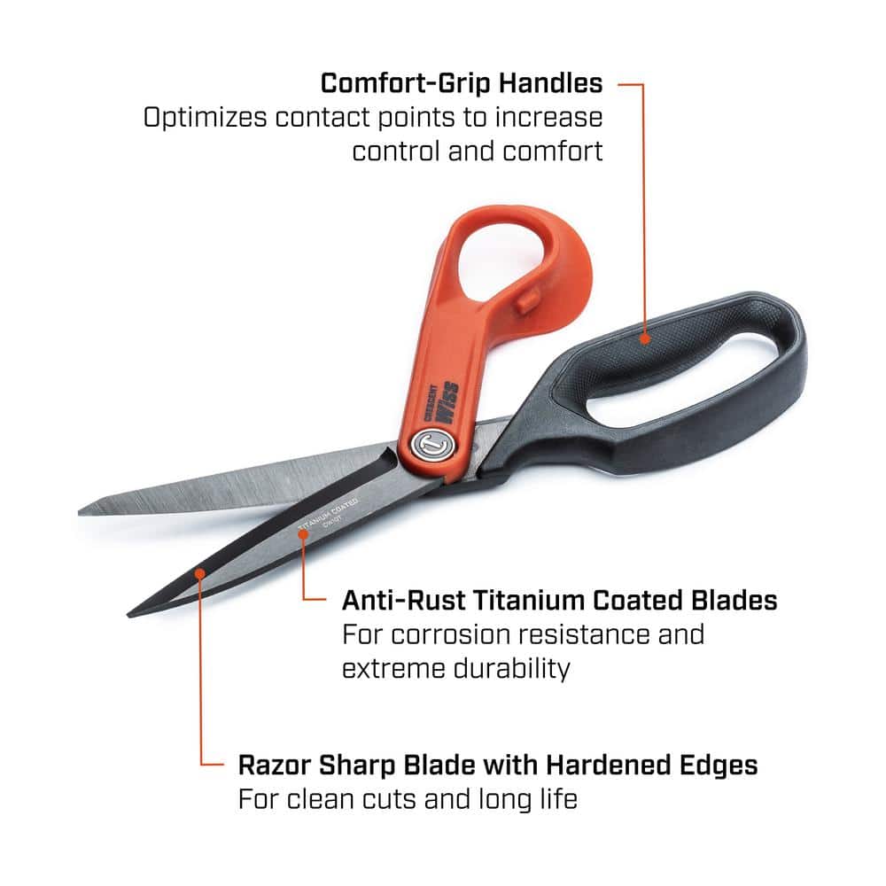 Crescent Wiss 10 in. Titanium Coated Offset Tradesman Scissors (2)