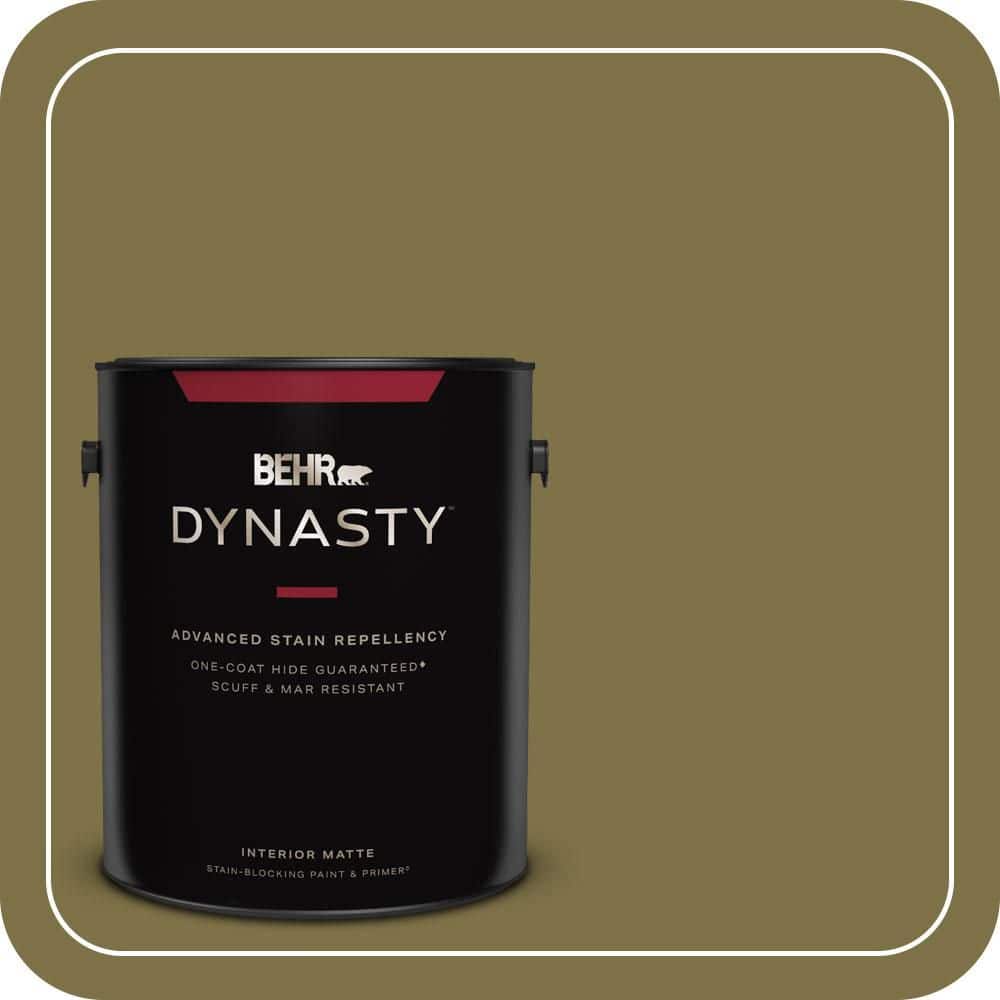 BEHR DYNASTY 1 gal. #S330-7 Olive Shade Matte Interior Stain-Blocking Paint & Primer