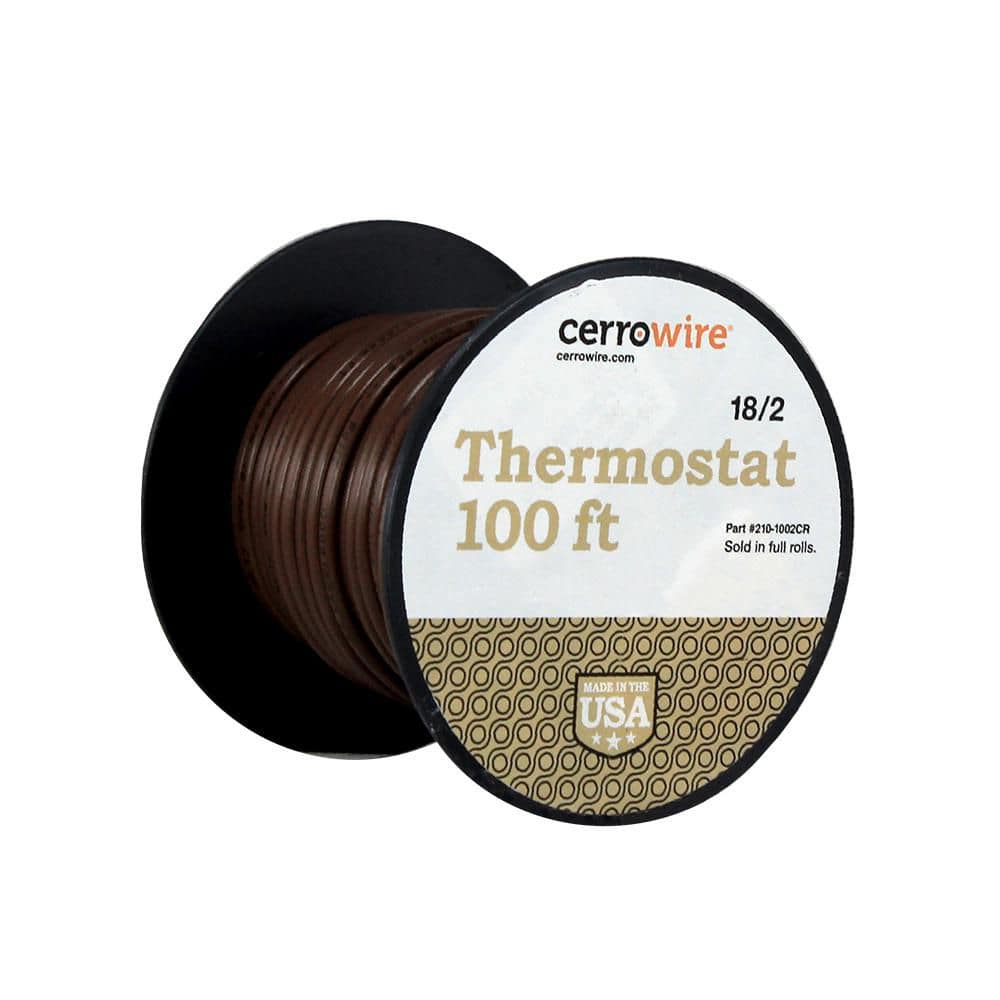 Unbranded 100 ft. 18/2 Brown Solid Copper CL2R Thermostat Wire
