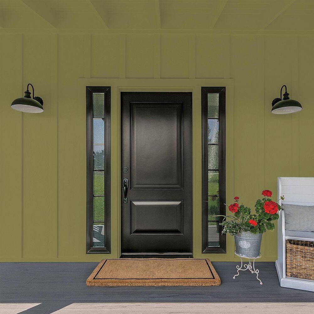 Glidden Premium 5 gal. PPG1114-7 Autumn Fern Flat Exterior Latex Paint (3)