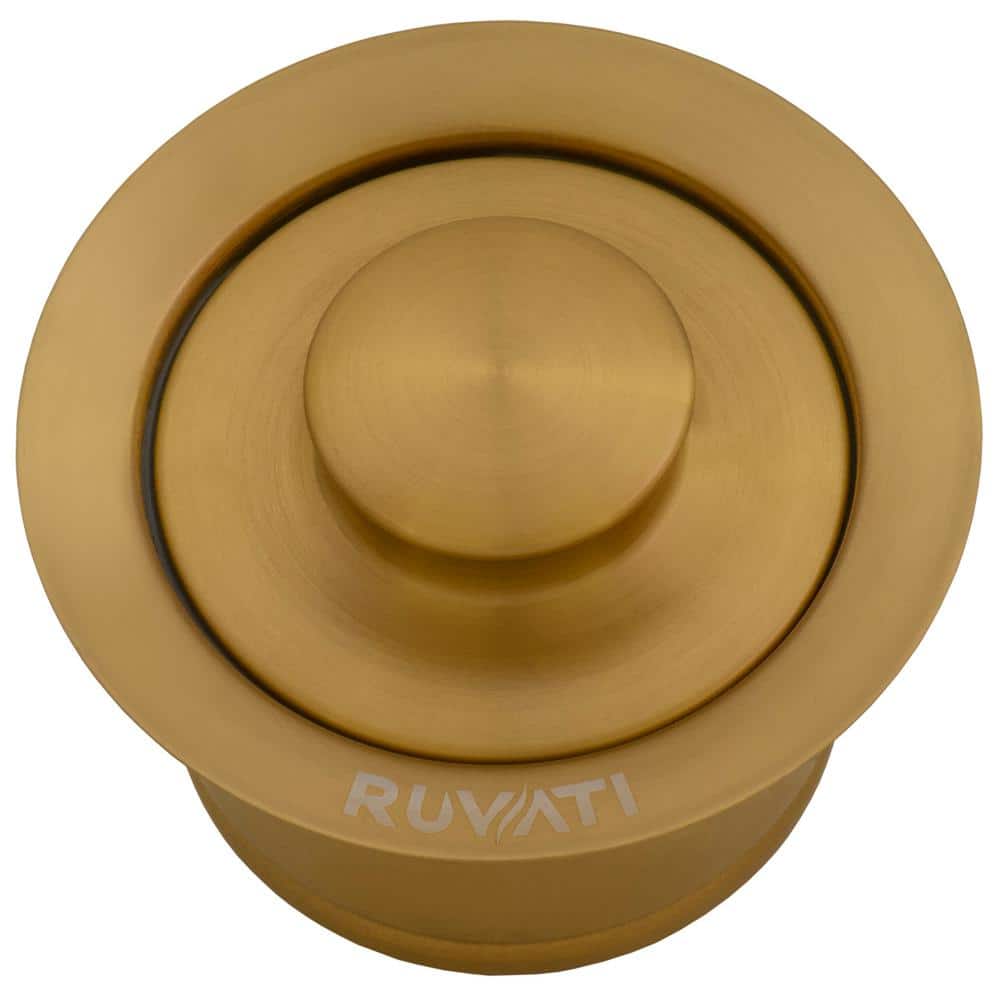 Ruvati 3.5 in. Kitchen Sink Garbage Disposal Flange with Basket Strainer and Stopper in Brushed Gold Satin (2)
