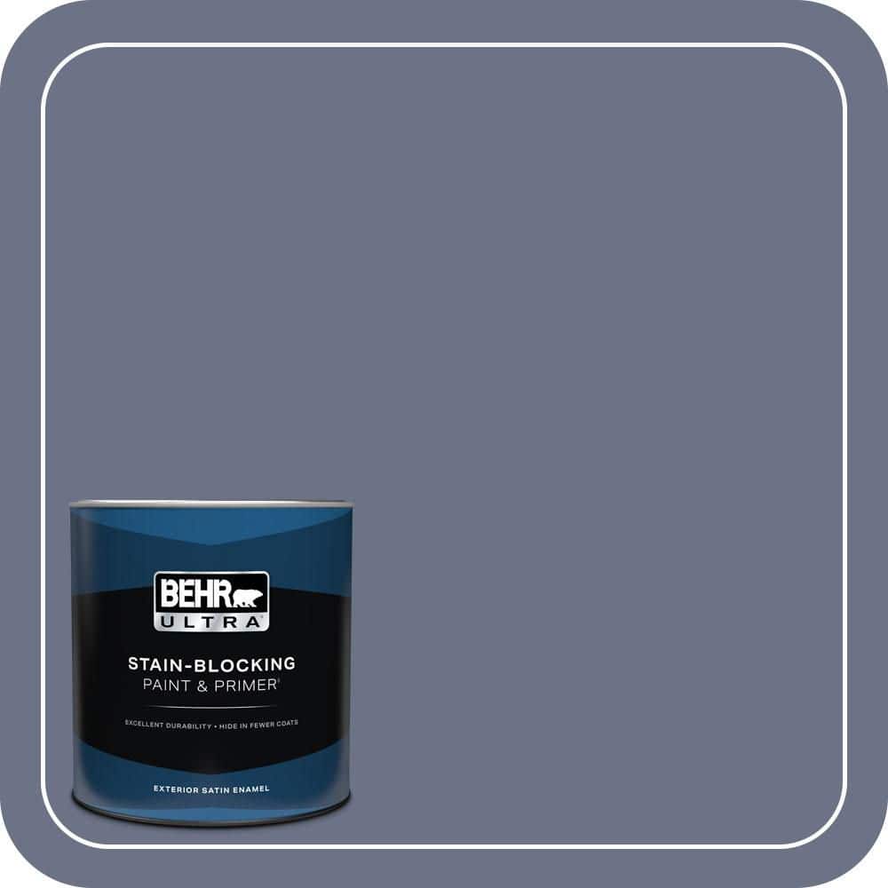 BEHR ULTRA 1 qt. #PPU16-17 Blue Aura Satin Enamel Exterior Paint & Primer