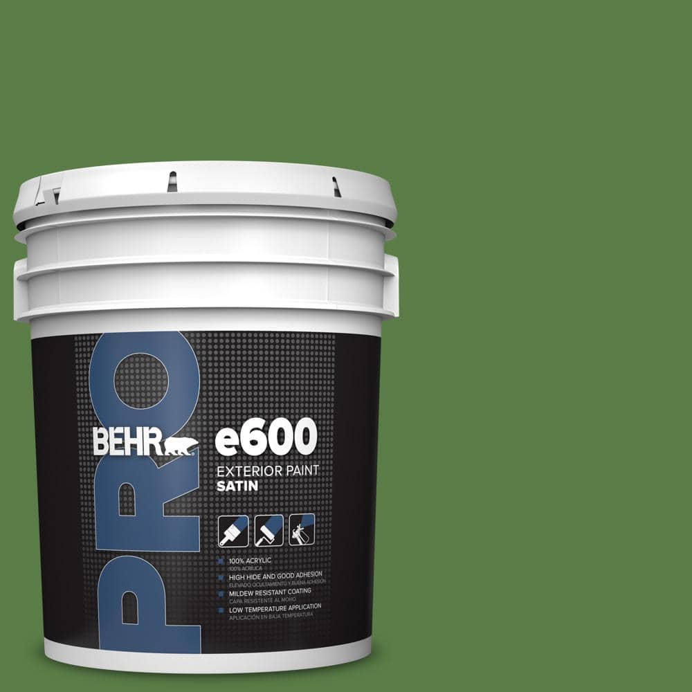 BEHR PRO 5 gal. #S-H-430 Mossy Green Satin Exterior Paint