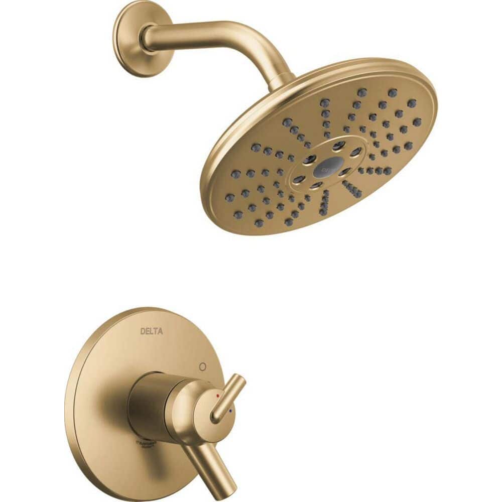 Delta Trinsic Gold TempAssure 17T 1-Handle Shower Faucet Trim Kit in Champagne Bronze with H2Okinetic (Valve Not Included) (1)