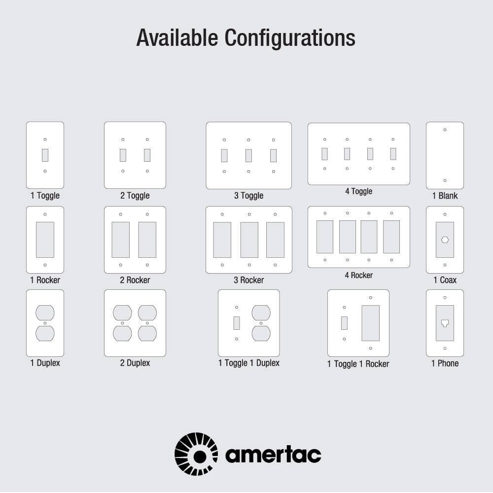 AMERELLE Continental 2 Gang Toggle Metal Wall Plate (4)