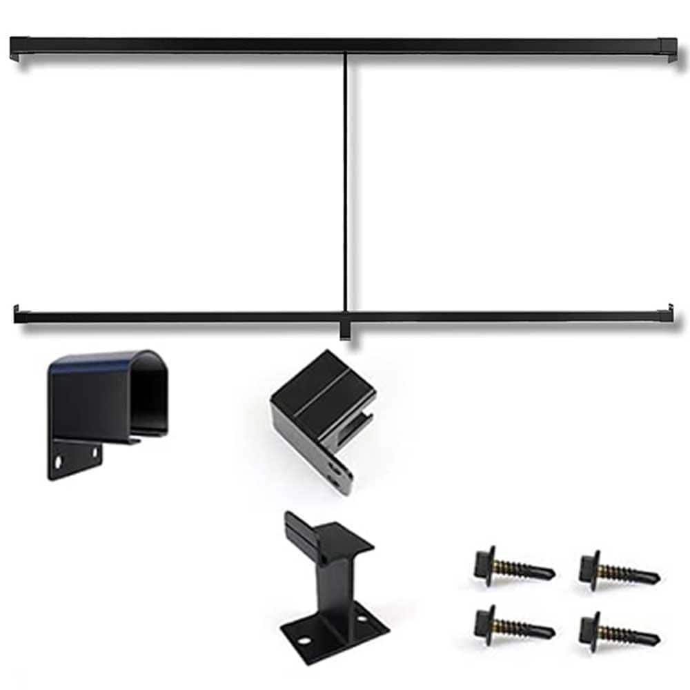 Afoxsos Aluminum Handrail Kit 2.3 in.  x 78 in. Black Cable Railing System for Wood Metal Posts Premium Deck Stairs and Railings (1)
