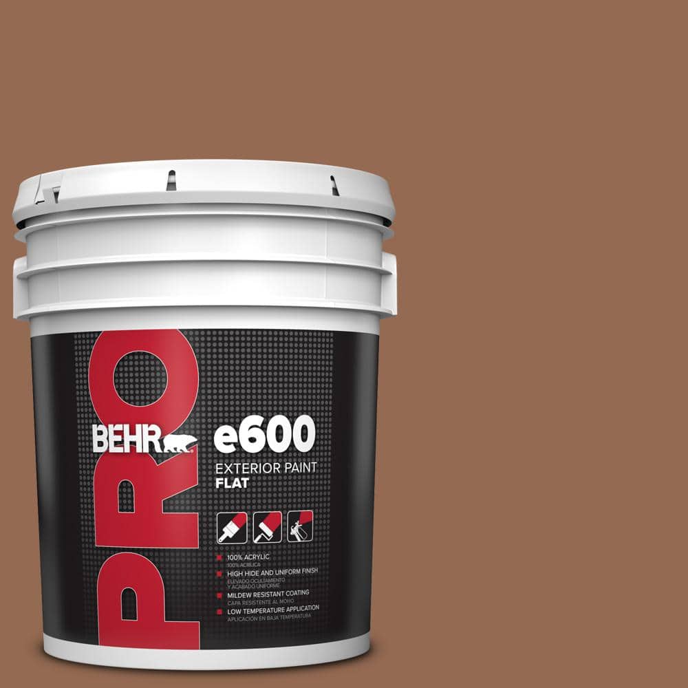 BEHR PRO 5 gal. #240F-6 Sable Brown Flat Exterior Paint