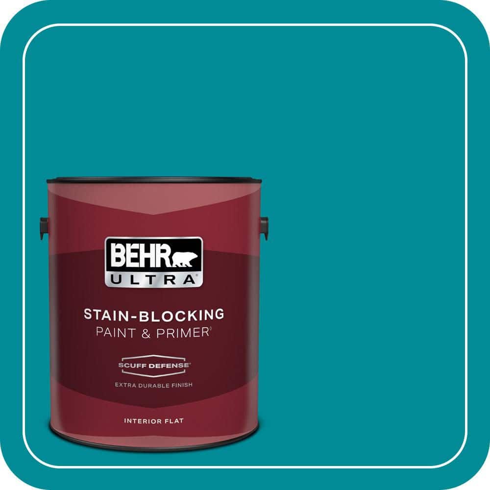 BEHR ULTRA 1 gal. #510B-7 Empress Teal Extra Durable Flat Interior Paint & Primer