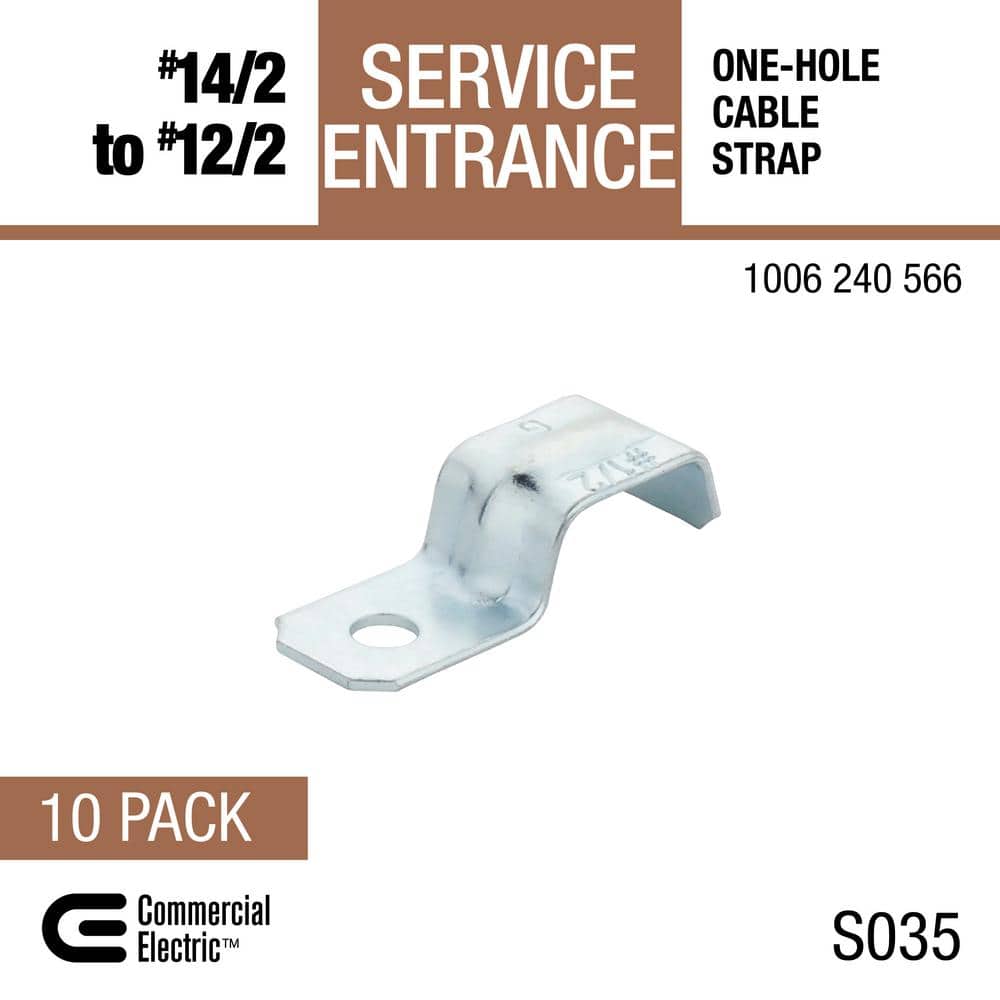 Commercial Electric #14/2 to #12/2 Service Entrance (SE) One-Hole Service Cable Strap (10-Pack) (4)