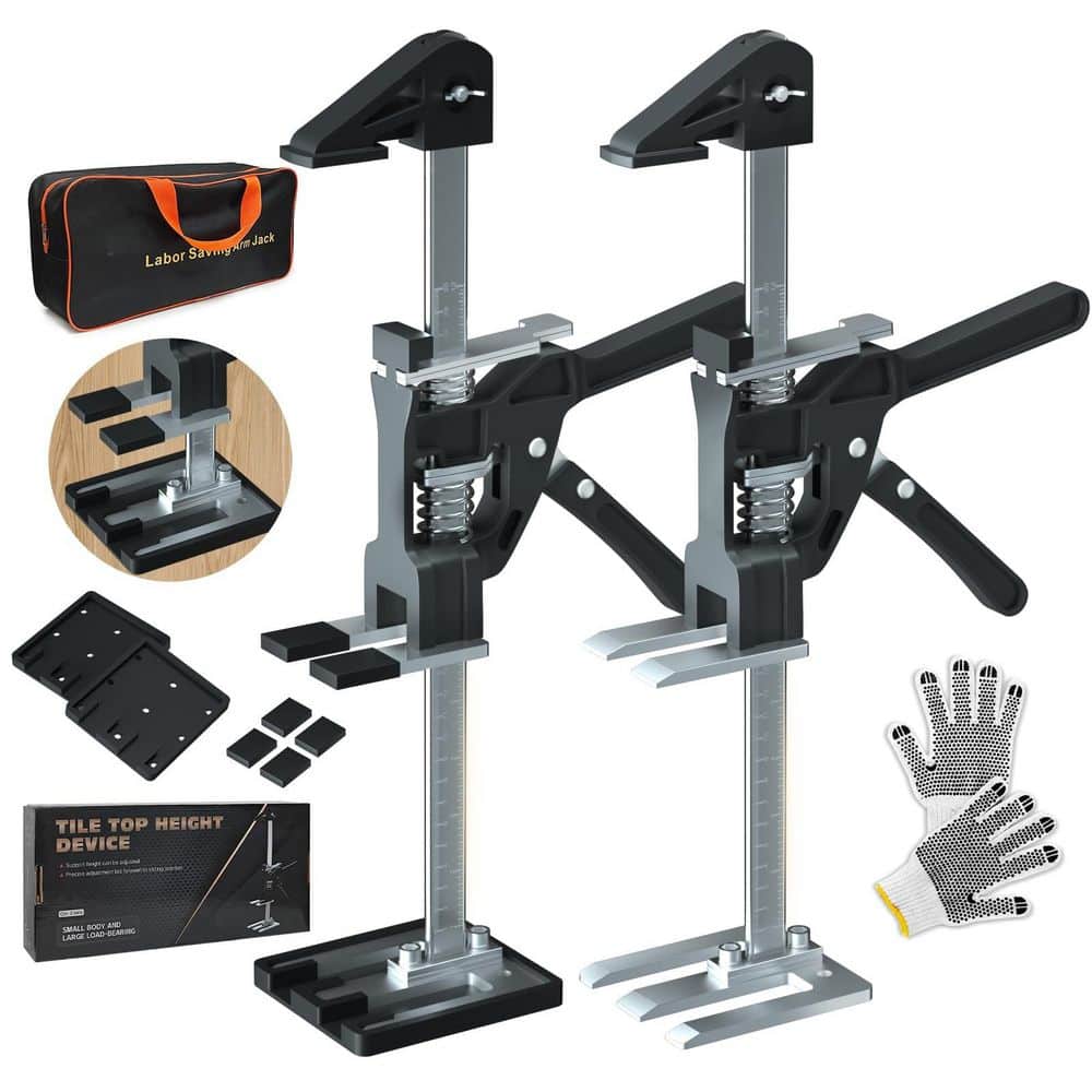 Laybus 15.5 in. Jack Post, Stainless Steel Labor Saving Arm Jack (2-Pack), Furniture Lifts with Handbag, Hand Furniture Jack (1)