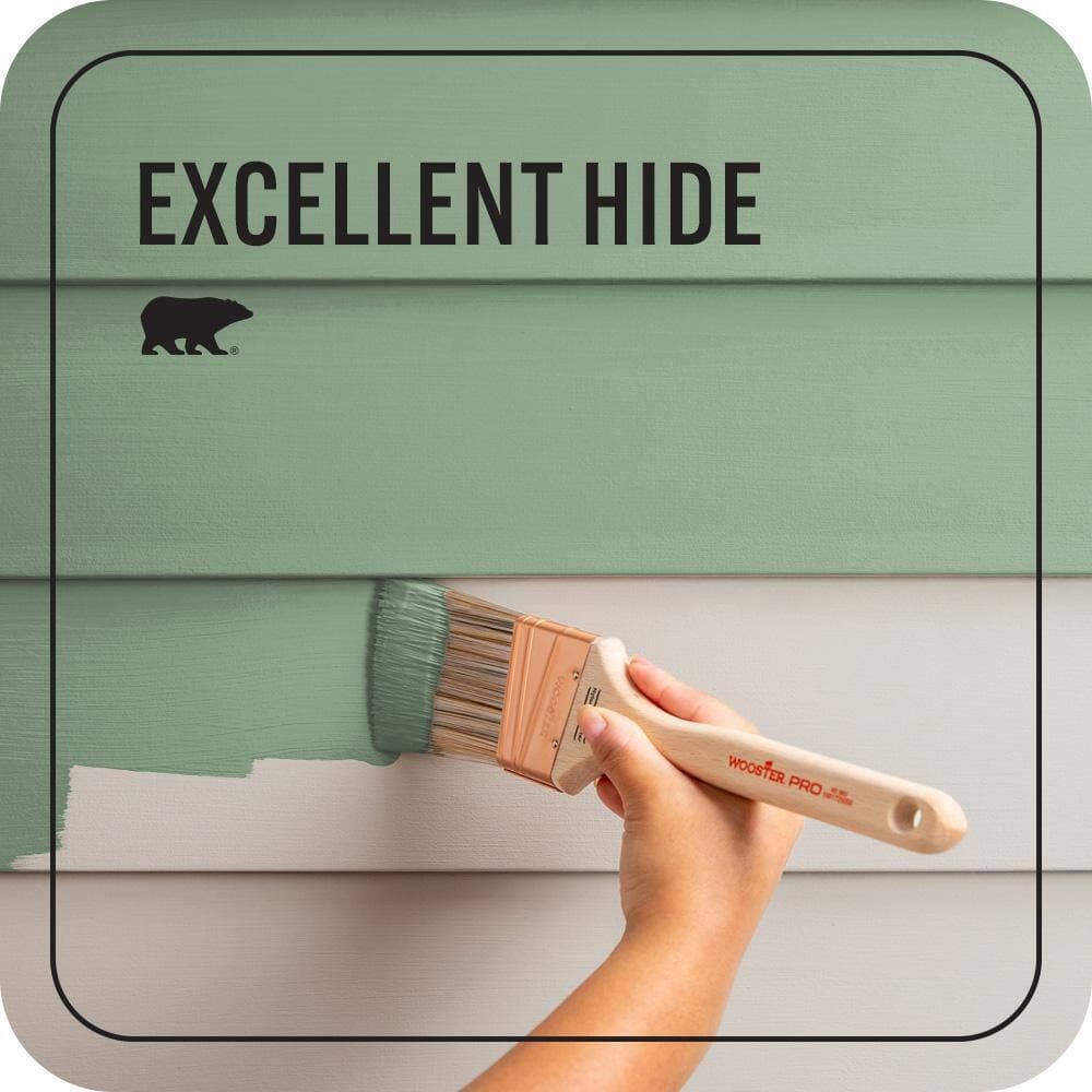 BEHR PREMIUM PLUS 1 qt. #S400-5 Gallery Green Satin Enamel Exterior Paint & Primer (4)