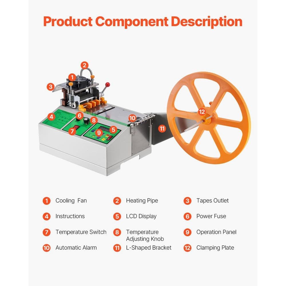 SKYSHALO Automatic Webbing Cutting Machine, Replacement Tube Cutting Wheel, Hot and Cold Ribbon Cutting Machine (3)