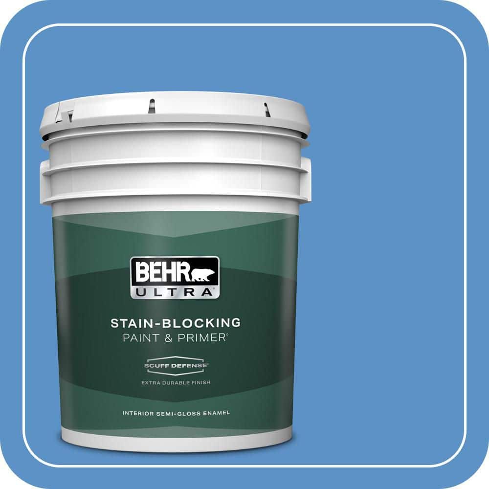BEHR ULTRA 5 gal. #MQ4-26 Come Sail Away Extra Durable Semi-Gloss Enamel Interior Paint & Primer