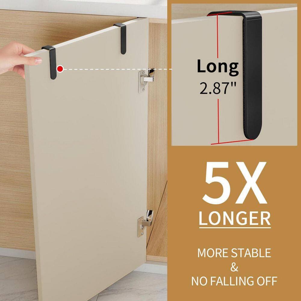 Wudkey 2-Pack Stainless Steel Wall Mounted Over Cabinet Towel Bar Dish Towel Holder with Hooks (2)