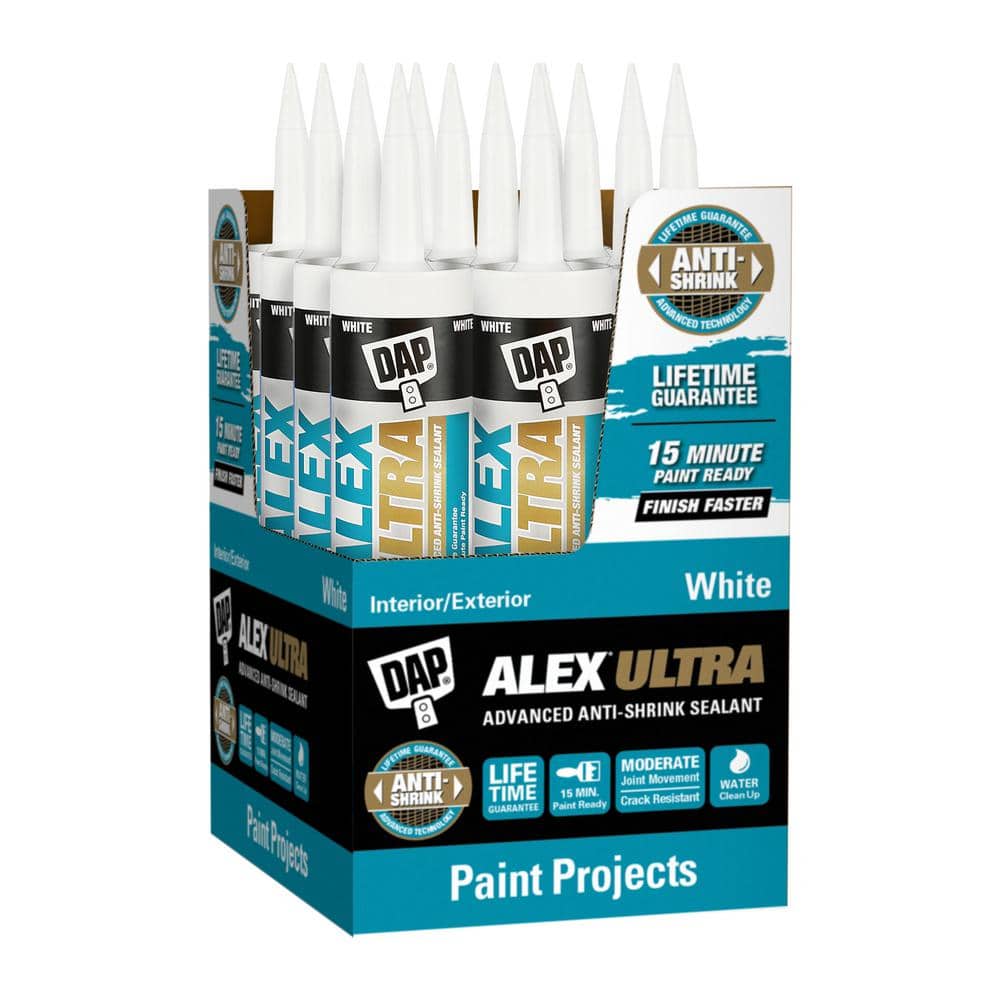 DAP Alex Ultra 10.1 oz. White Advanced Anti-Shrink Sealant (12-Pack)