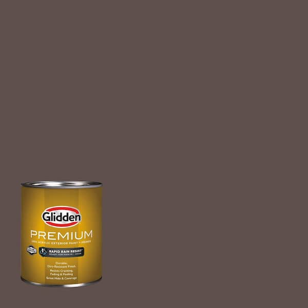 Glidden Premium 1 qt. PPG1017-7 Chocolate Pretzel Satin Exterior Latex Paint (2)