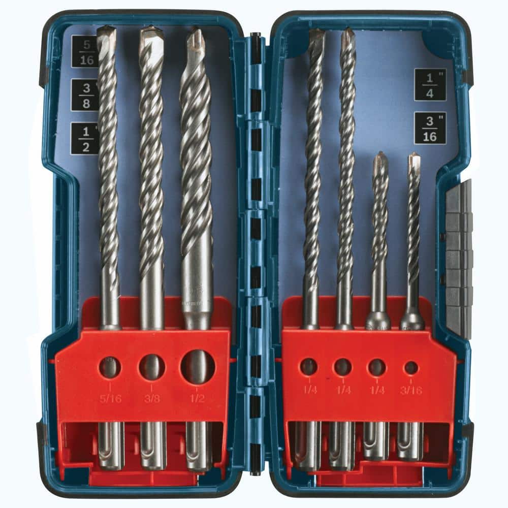 Bosch Bulldog Xtreme 8A Corded 1 in. Variable Speed SDS-Plus Rotary Hammer w/ Case+Carbide-Tipped SDS-Plus Bit Set(7-Piece) (3)