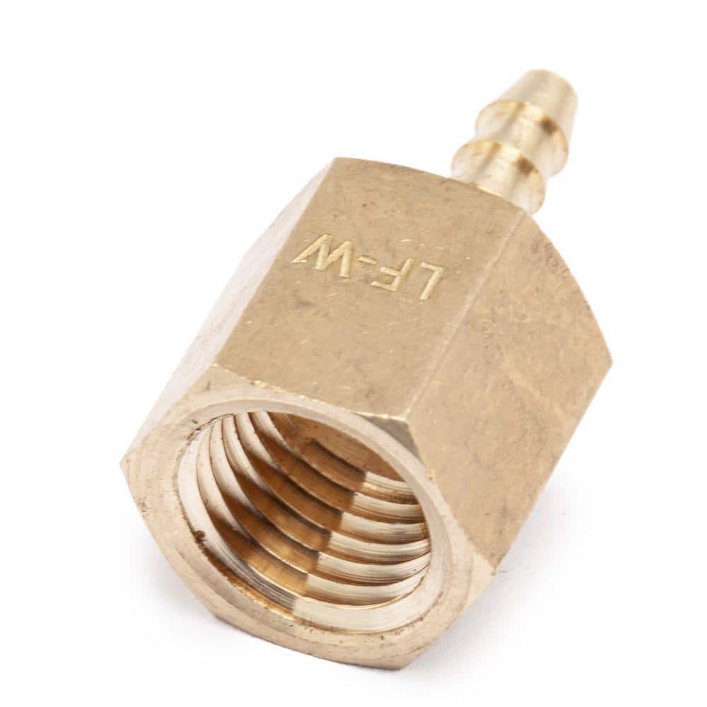 LTWFITTING 1/8 in. I.D. Hose Barb x 1/4 in. FIP Lead Free Brass Adapter Fitting (5-Pack) (2)