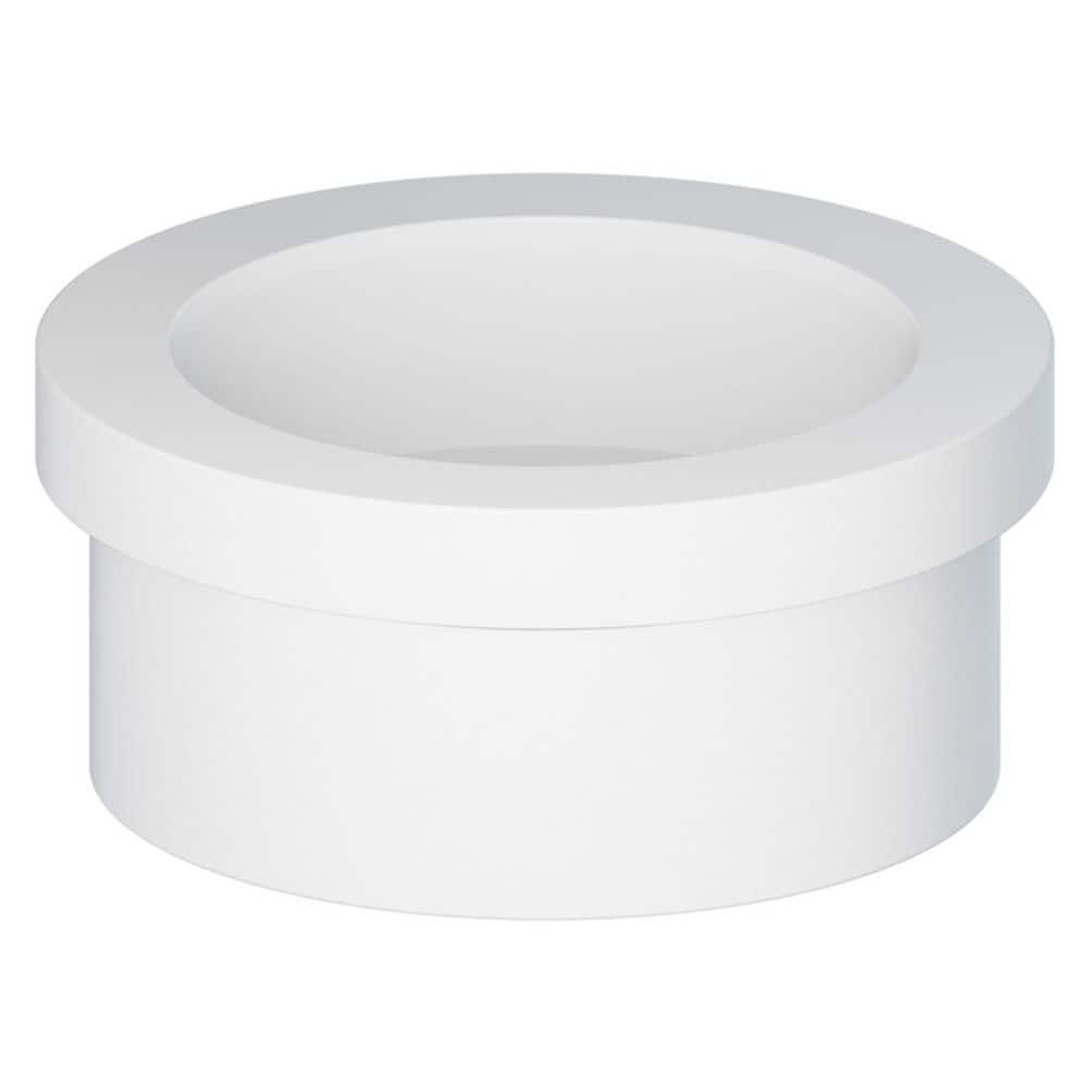 PLUMBFLEX 4 in. x 3 in. White Rigid PVC DWV Flush Bushing, 0.4 ft. Long, Hub x Spigot Reducing Fitting, Schedule 40 (30-Pack)