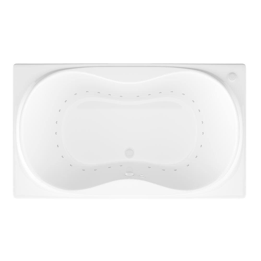 Universal Tubs Star Series 72 in. x 36 in. Rectangular Air Bathtub with Center Drain and Aromatherapy Bubbles in Glossy Smooth White (2)
