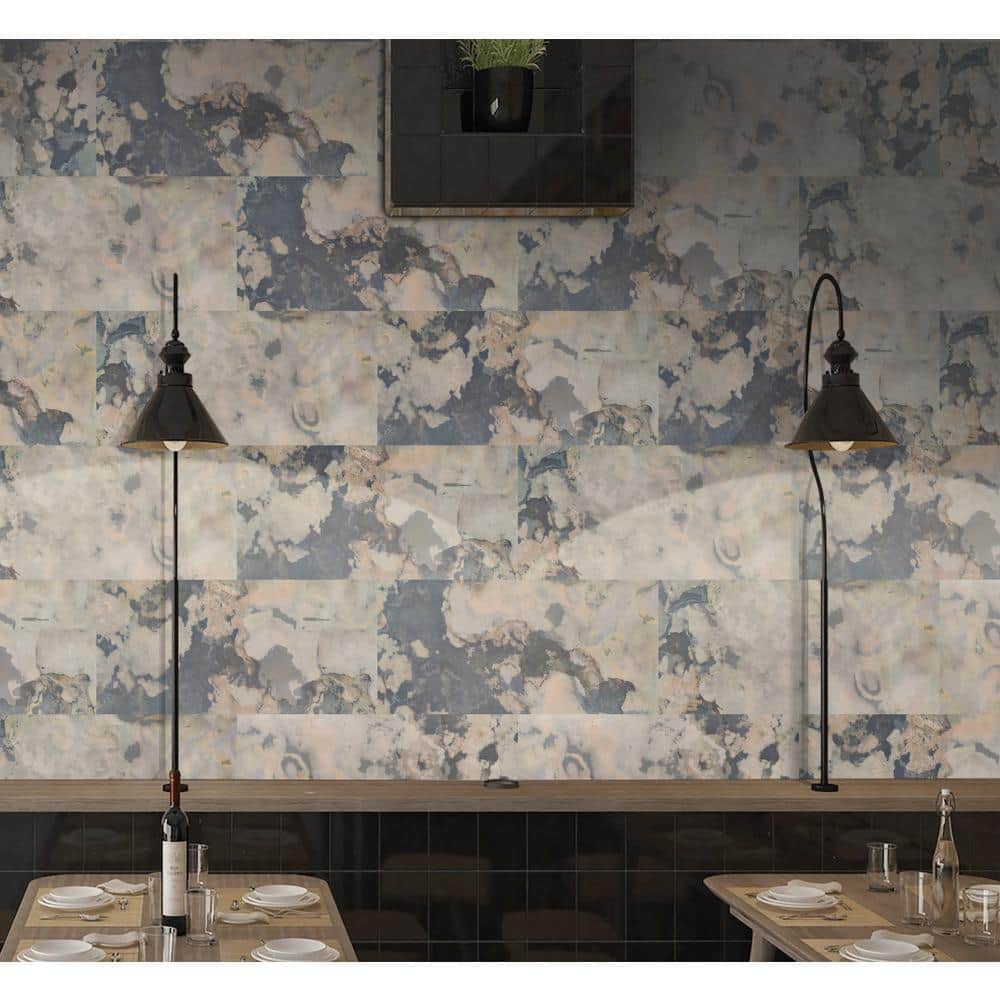 Dundee Deco Falkirk Johnstone 2/25 in. 2 ft. Peel and Stick Gold Stone Veneer Decorative Wall Paneling (2)