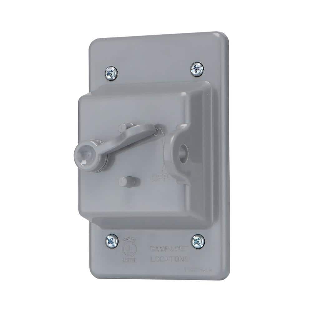 Commercial Electric 1-Gang Non-Metallic Weatherproof Toggle Switch Cover, Gray (3)