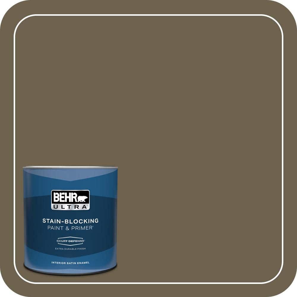 BEHR ULTRA 1 qt. #N310-7 Classic Bronze Extra Durable Satin Enamel Interior Paint & Primer