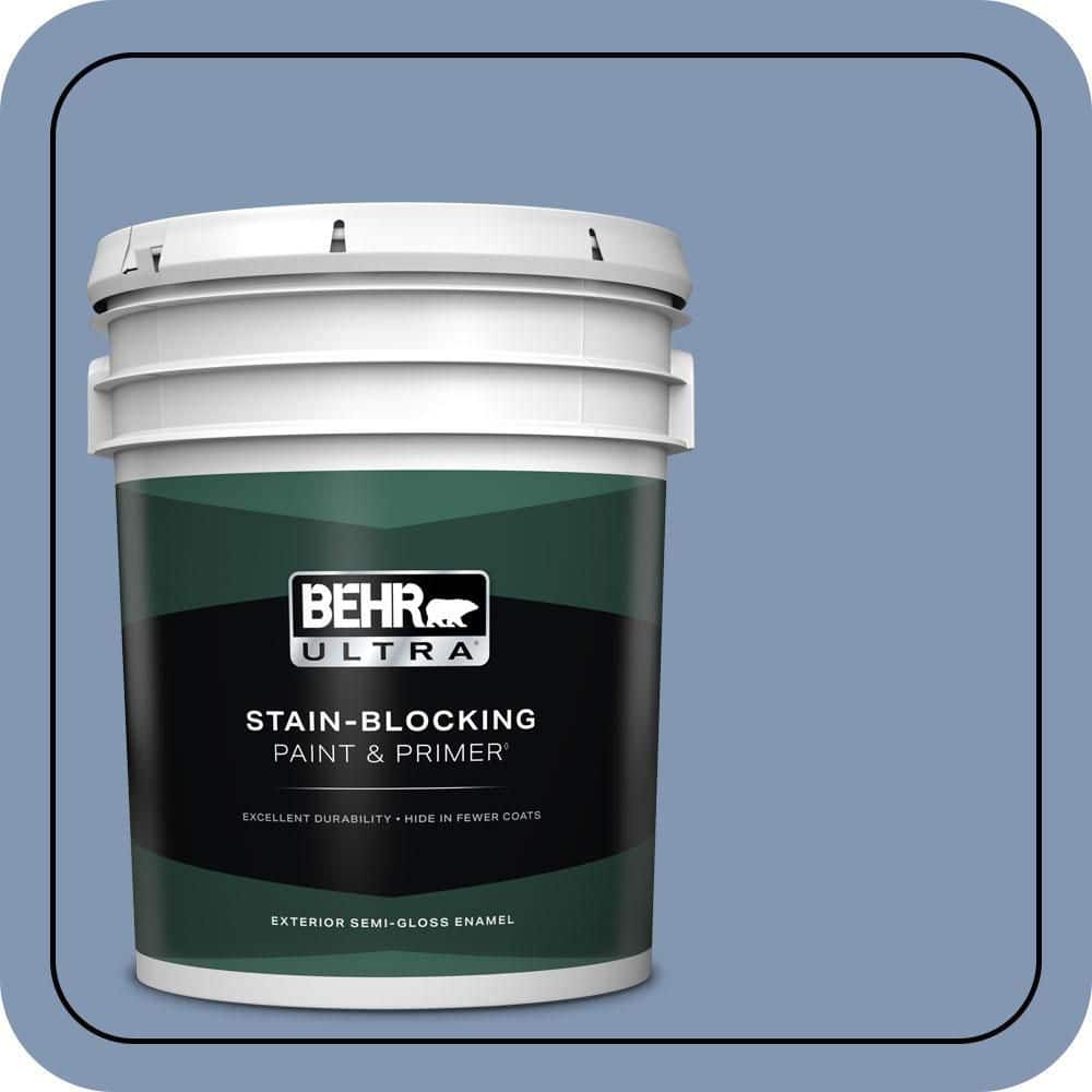 BEHR ULTRA 5 gal. #S530-4 Jet Set Semi-Gloss Enamel Exterior Paint & Primer