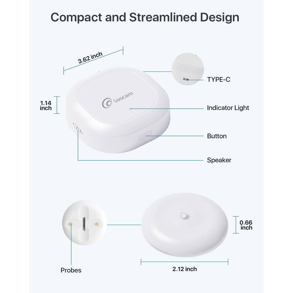 LOOCAM Water Leak Detector and Smart Hub for Home, APP Notification, 2.4 GHz Wi-Fi Only (3-Pack) (2)