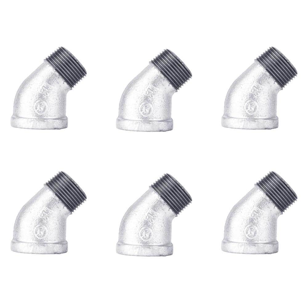 PIPE DECOR 3/4 in. Galvanized Iron 45-Degree FPT MPT Street Elbow Fitting (1)