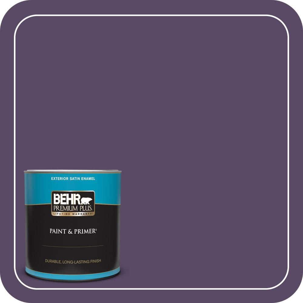BEHR PREMIUM PLUS 1 qt. #M570-7 Paparazzi Satin Enamel Exterior Paint & Primer (1)