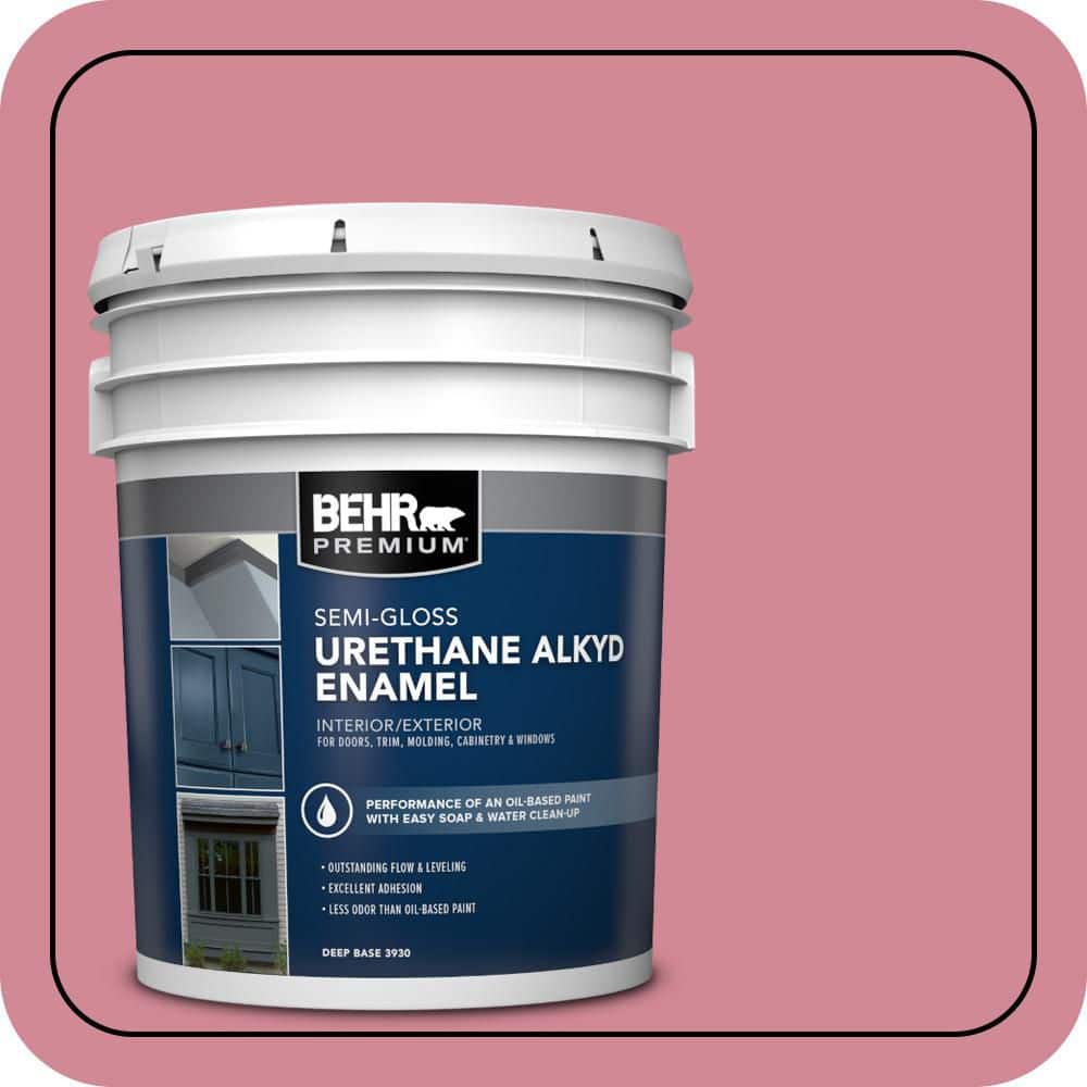 BEHR PREMIUM 5 gal. #M140-4 Fruit Cocktail Urethane Alkyd Semi-Gloss Enamel Interior/Exterior Paint