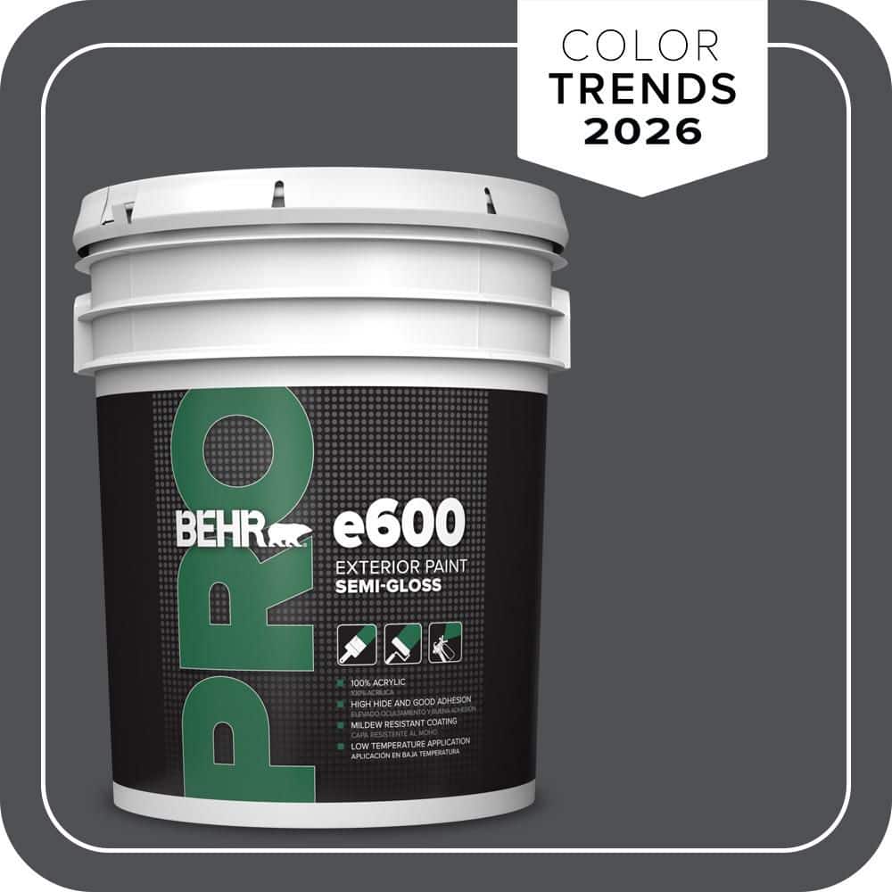 BEHR PRO 5 gal. #PPU18-01 Cracked Pepper Semi-Gloss Acrylic Exterior Paint
