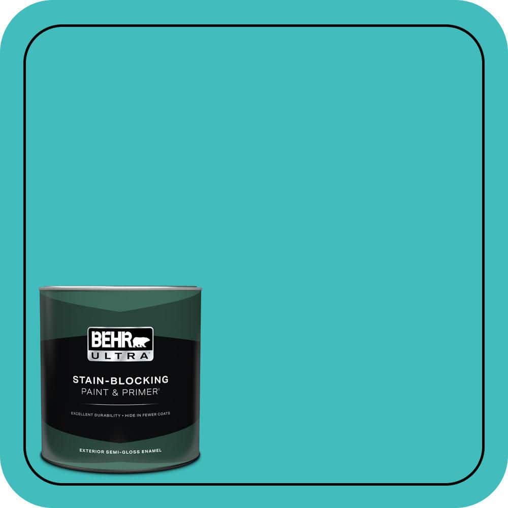 BEHR ULTRA 1 qt. #P460-4 Lagoon Rock Semi-Gloss Enamel Exterior Paint & Primer