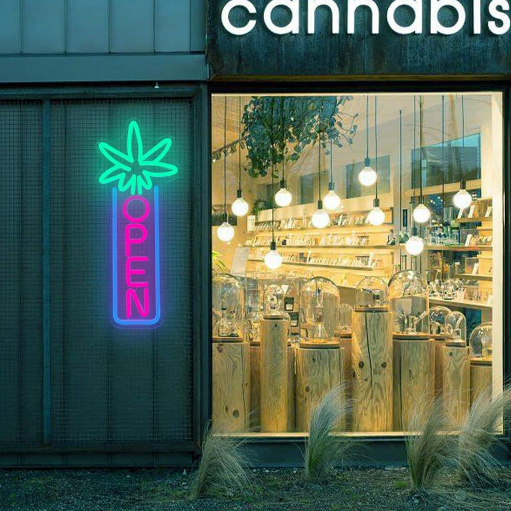 Afoxsos 1 Pack Green Leaf Neon Light Dimmable USB Powered LED Neon Sign for Wall Decor Commercial Bar Coffee Shop (2)