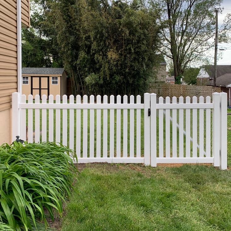 Weatherables Provincetown 4 ft. W x 4 ft. H White Vinyl Picket Fence Gate Kit (2)
