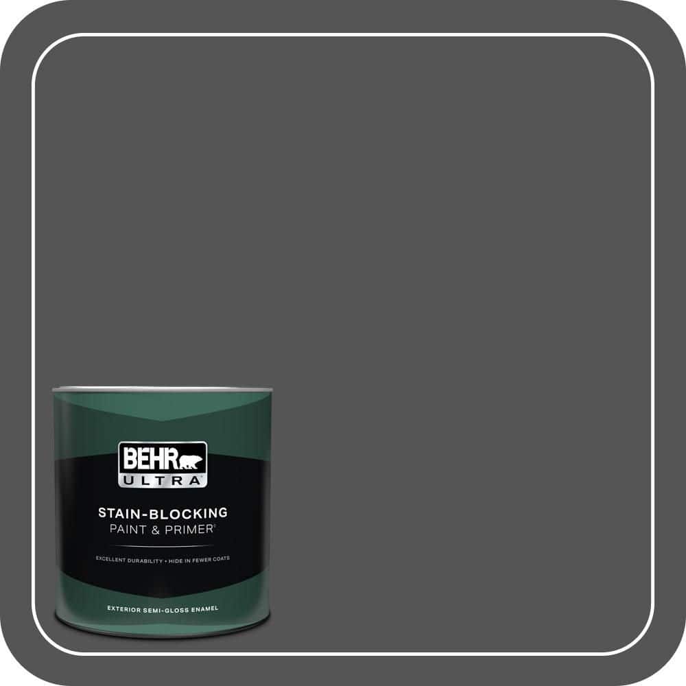 BEHR ULTRA 1 qt. #PPU25-01 Carbon Copy Semi-Gloss Enamel Exterior Paint & Primer